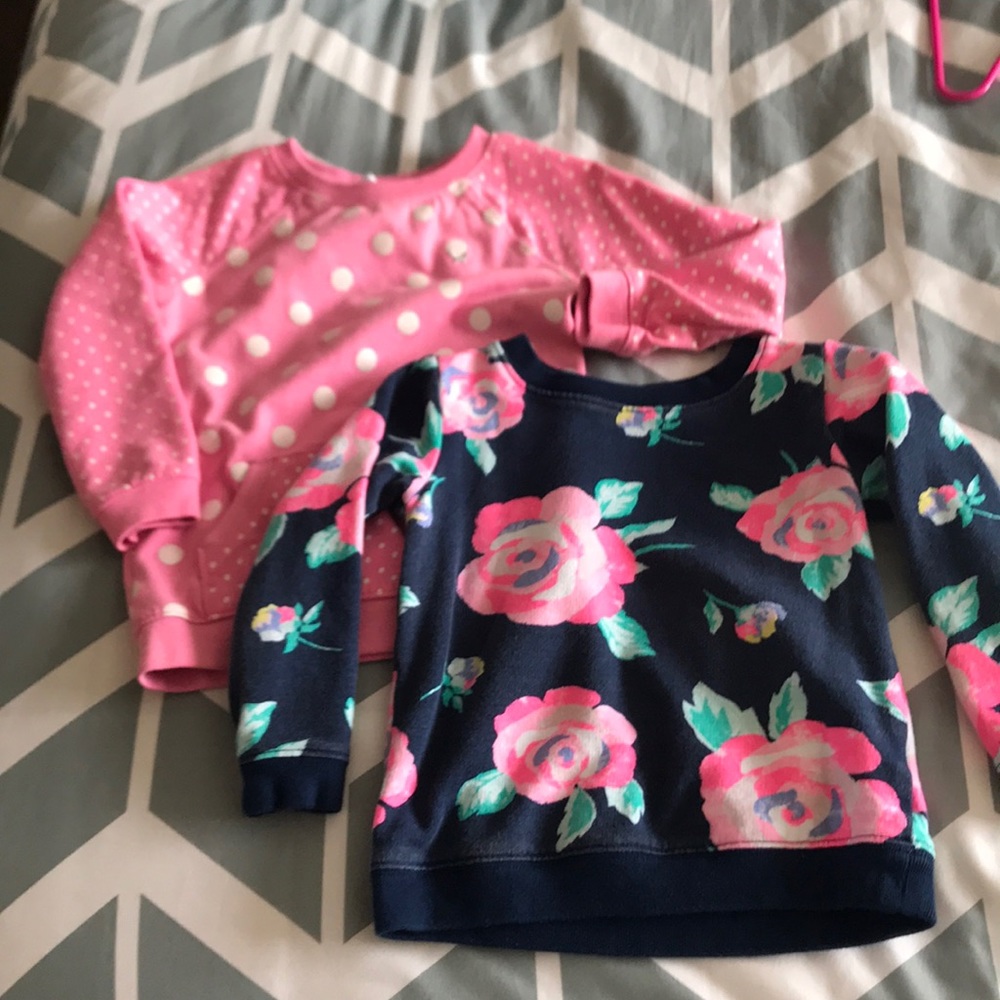 Two lightweight carters toddler girl sweatshirts